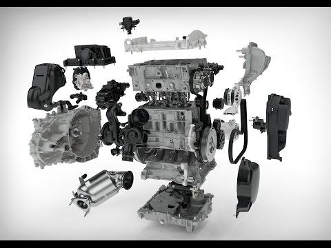 All new 2017 Volvo Drive-E 3 cylinder petrol engine Technology Animation