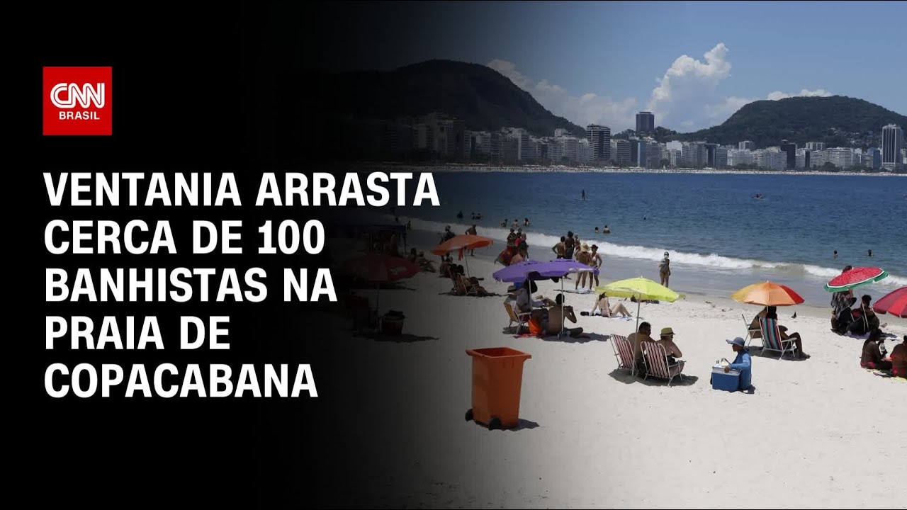 Ventania arrasta cerca de 100 banhistas na Praia de Copacabana | LIVE CNN