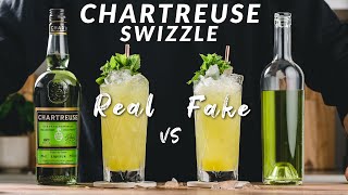 Chartreuse Swizzle 2 ways - I tried my DIY Chartreuse against the real one.