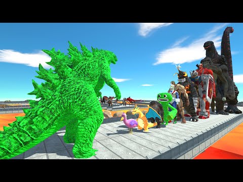 Godzilla Green vs Shin Godzilla LAVA DEATH RUN - Animal Revolt Battle Simulator