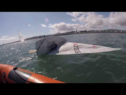 Rounding up wind and sailing upwind and tacking in light air. Laser Masters Session 13/05/2018