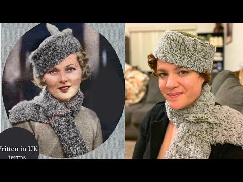 1933 Vintage Crochet Pill Box Hat & Scarf Tutorial