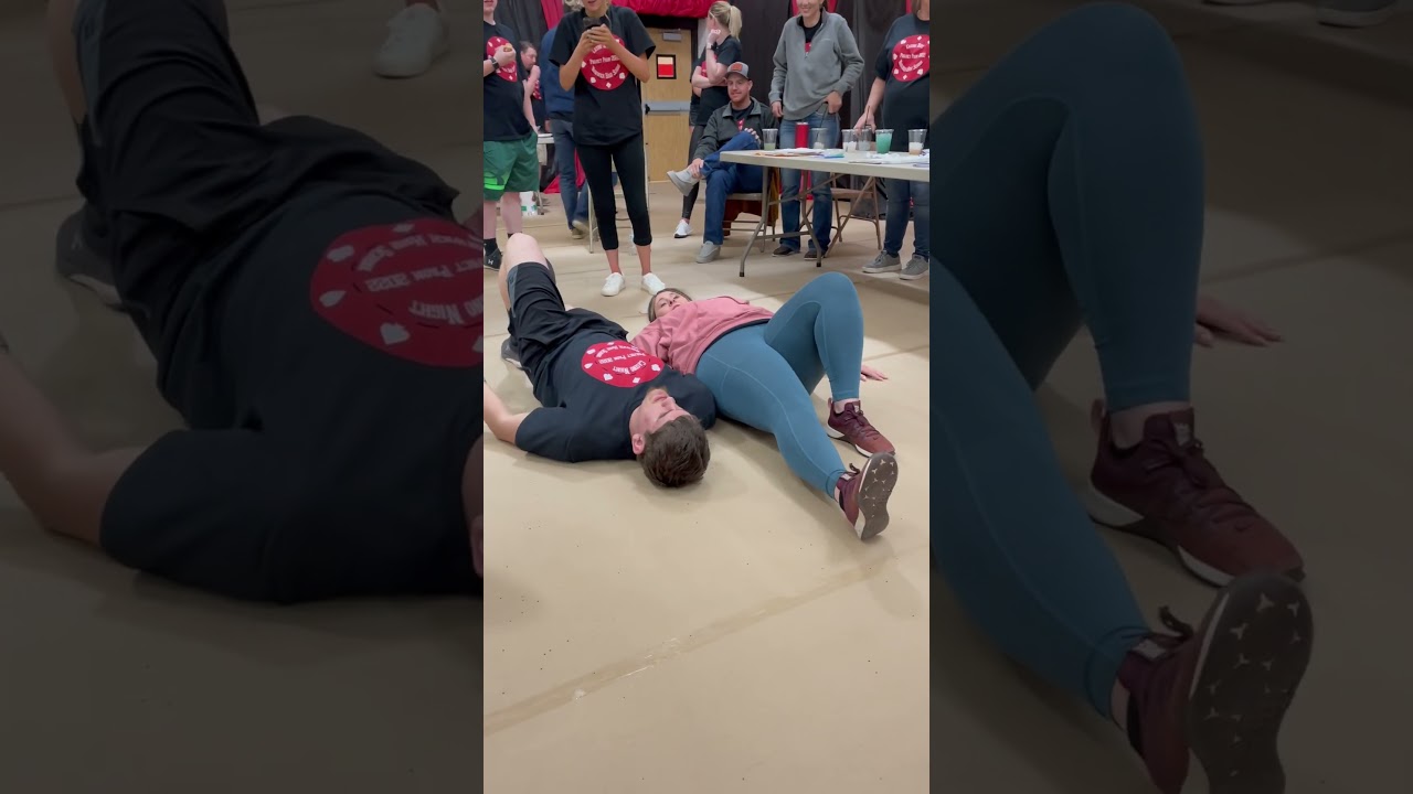 Leg wrestling, she never stood a chance. ￼