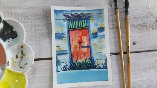 Easy Watercolor Painting For Beginners| Mini Art #watercolor  #watercolorlandscape #art #stepbystep