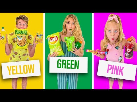 EATING ONLY ONE COLORED FOOD FOR 24 HOURS Video