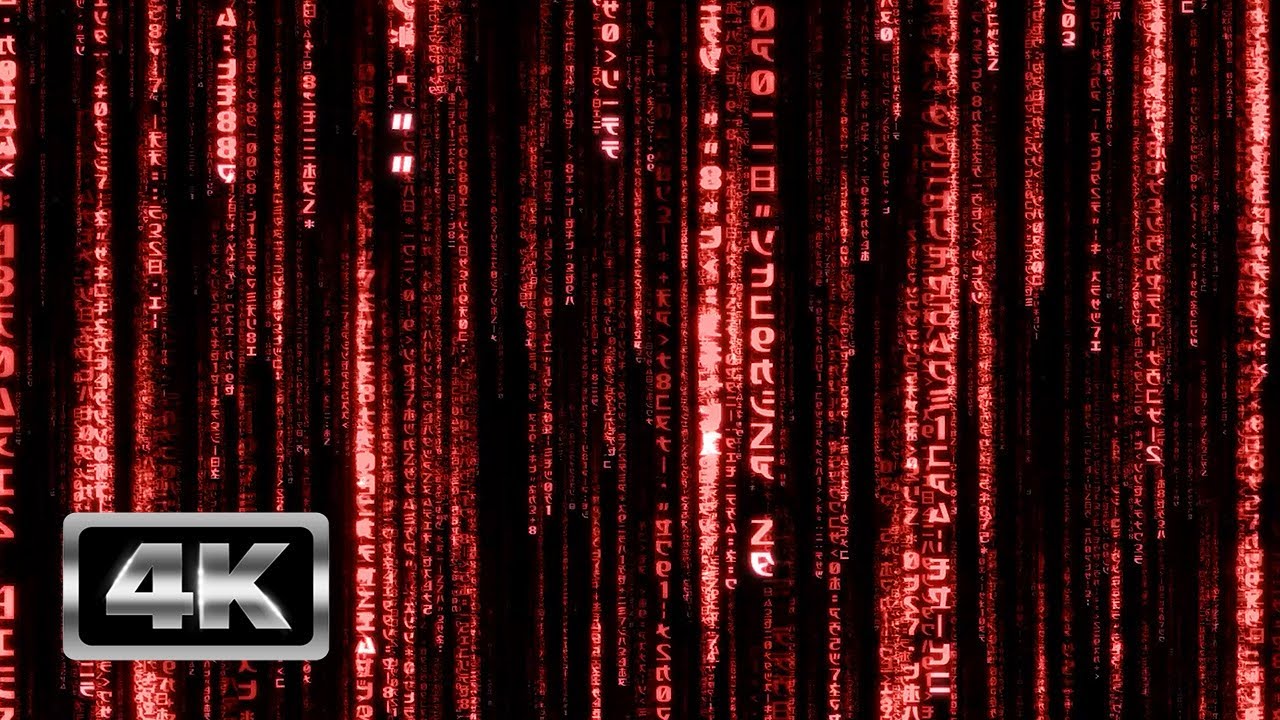 Red Matrix Code Rain 3D - 1 Hour Matrix Theme TV Screensaver and Live Wallpaper 4K
