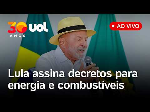 Lula fala ao vivo e assina decretos que regulamentam políticas de energia e combustíveis; assista