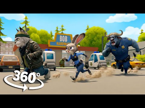 360° Criminal Escape in Zootopia | Judy Hopps VR 8K
