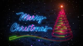 Merry Christmas Count Up Spiral Christmas Tree Neon Light With Falling Snow And Heart Confetti