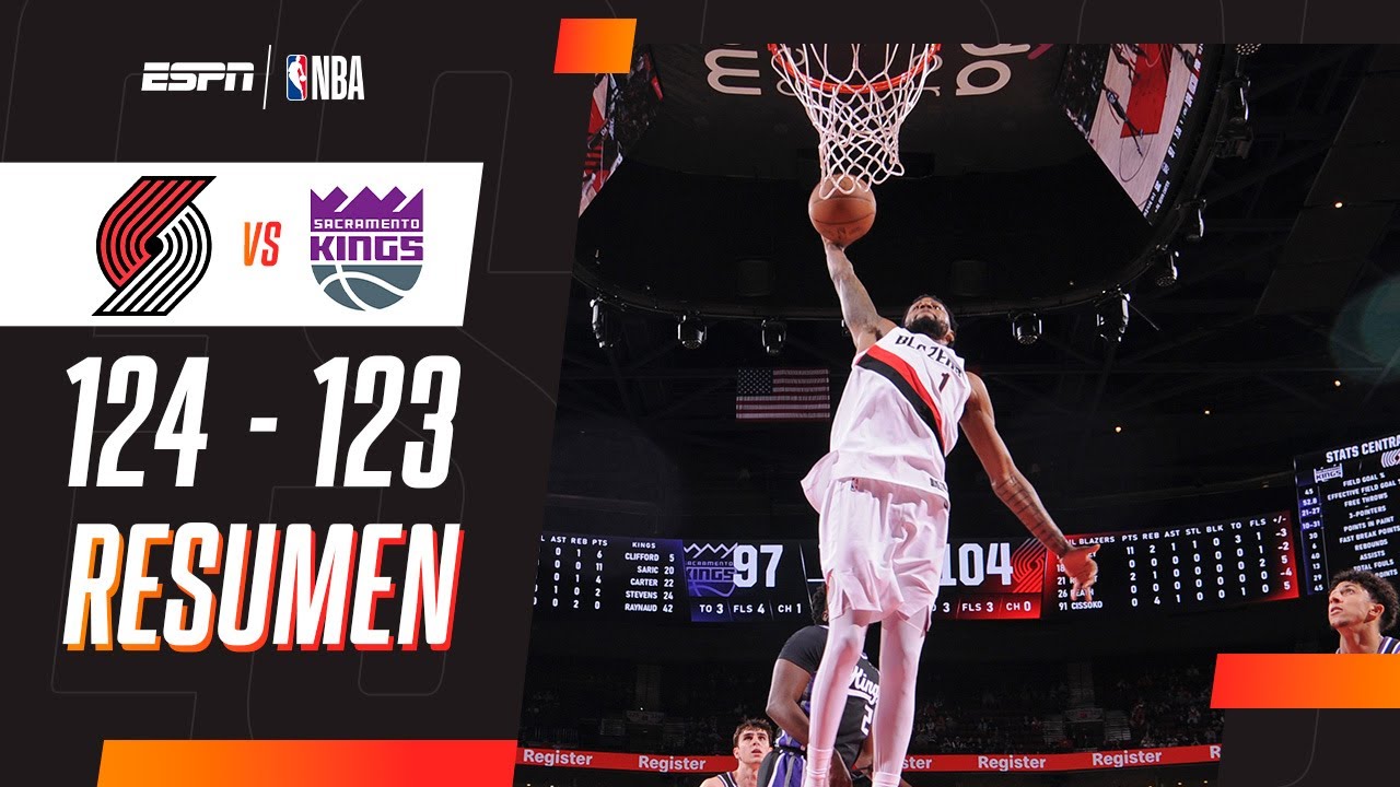 AJUSTADA VICTORIA DE PORTLAND TRAIL BLAZERS CONTRA SACRAMENTO KINGS EN LA PRETEMPORADA | RESUMEN