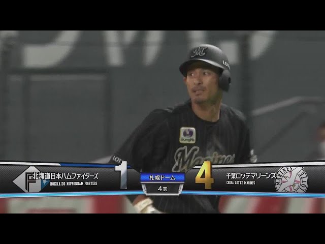 【4回表】猛打賞の活躍!! マリーンズ・荻野貴司 センターへのタイムリーヒットで追加点!! 2022年6月19日 北海道日本ハムファイターズ 対 千葉ロッテマリーンズ