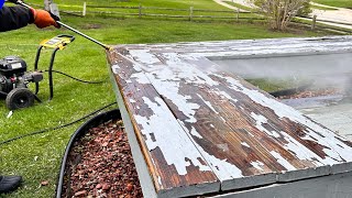How 🤔 to remove paint 🎨 from deck with a power washer!!