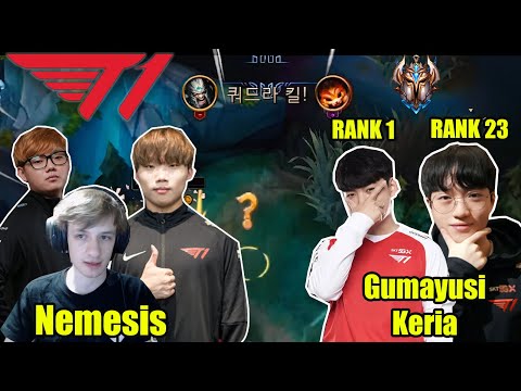 Nemesis' hardest match against bot lane T1 | Nemesis  + T1 Canna ... VS T1 Gumayusi, Keria )