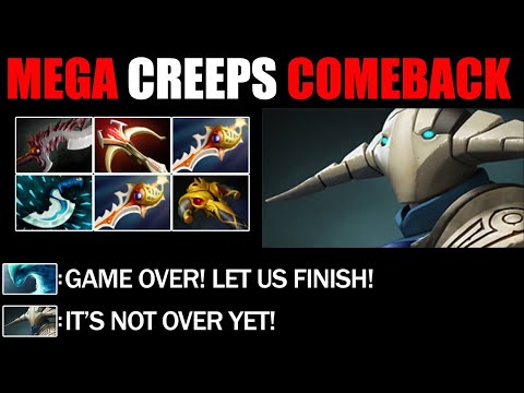 Mega Creeps Comeback By 2X Divine Rapier Sven - Epic Battle Fight Immortal Rank Dota 2