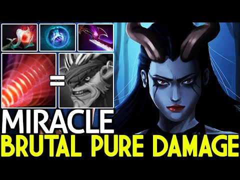 MIRACLE [Queen of Pain] Brutal Pure Damage Delete Bristleback Mid Lane 7.26 Dota 2
