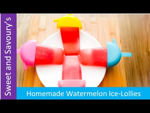 Homemade sugar free watermelon ice-lollies