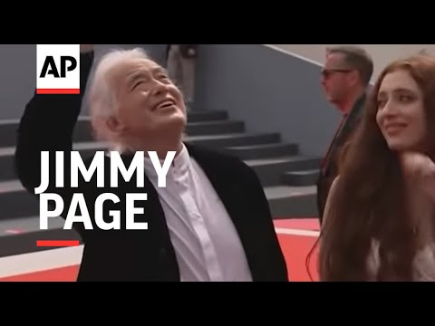 Jimmy Page walks the red carpet at 'Becoming Led Zeppelin' premiere in Venice
