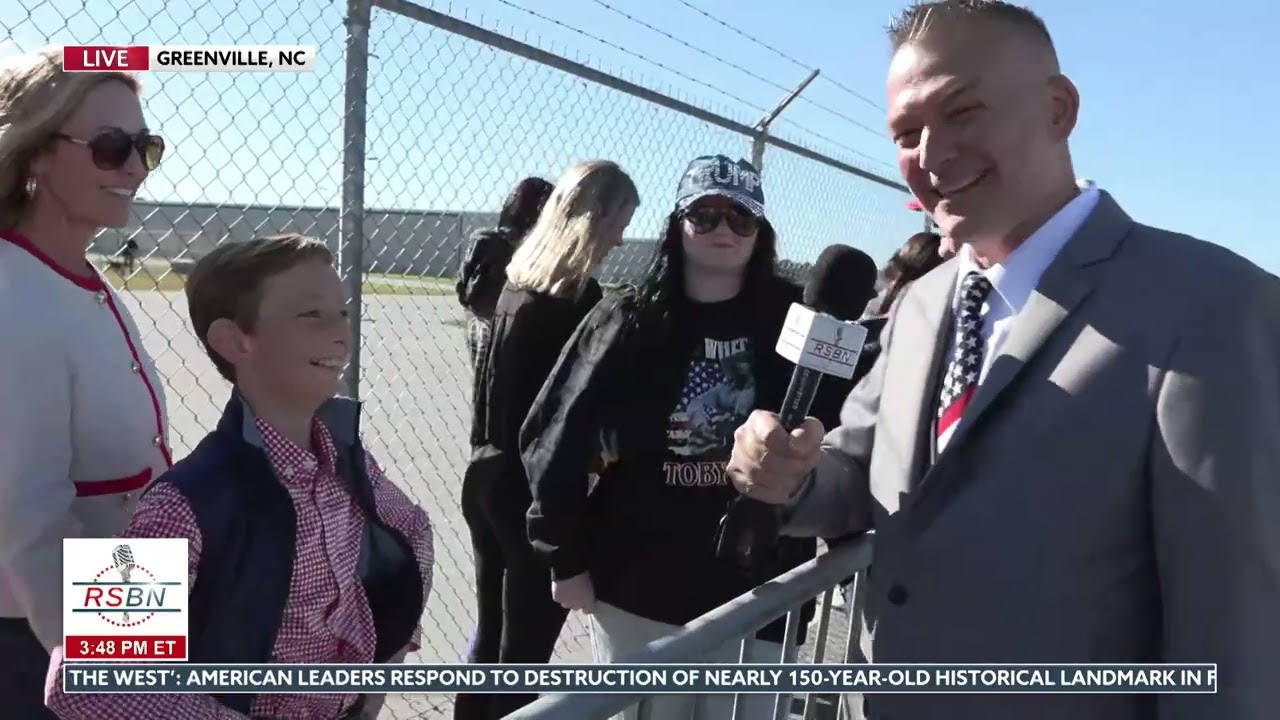 "Did you cut school today to do this?""Yes Sir!" - Trump Rally in Greenville, NC - 10/20/2026