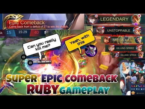Super Epic Comeback RUBY | How to Kill Max Shield Esmeralda | Ruby Rank Gameplay | Mobile Legend√