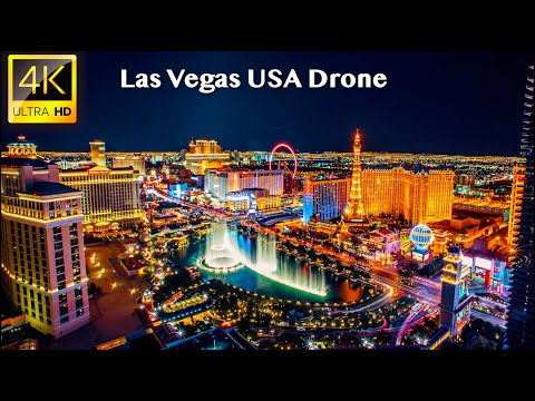 Las Vegas - 4K UHD Drone Video at Night