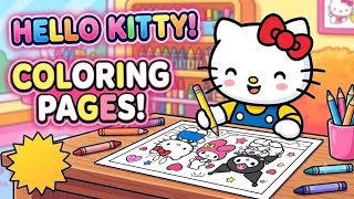 🦖 Hello Kitty  Coloring Page Easy Coloring for Kids 🎨