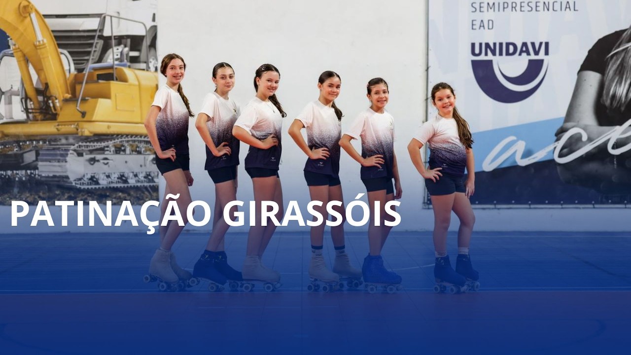 No sábado a noite tem espetáculo do grupo de patinação Girassóis em Rio do Sul