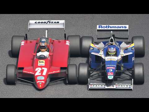 Gilles Villeneuve vs Jacques Villeneuve | 1982 Ferrari 126 C2 vs 1997 Williams FW19 | F1 at Monza