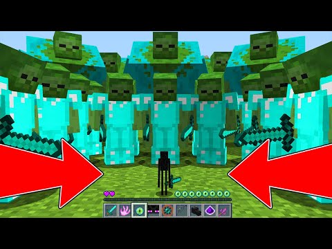 TINY ENDERMAN VS 1000000 ZOMBIE IN MINECRAFT! ENDERMAN LIFE 1 MINECRAFT BATTLE