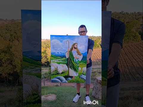 PINTURA A ÓLEO-Artista:Paulo S.Dias #artecristã #oleosobretela #jesuscristo #obompastor #artistic