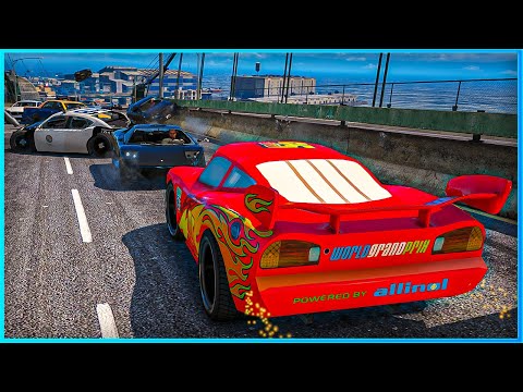 *CRAZY* Cars Lightning McQueen Crashes Ep.28 – GTA 5