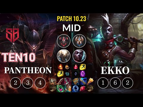 SB Ten10 Pantheon vs Ekko Mid - KR Patch 10.23
