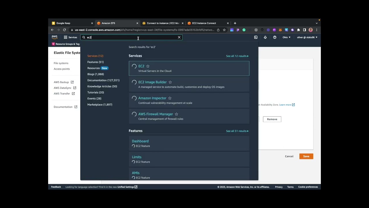 Working with AWS Elastic File System (EFS)