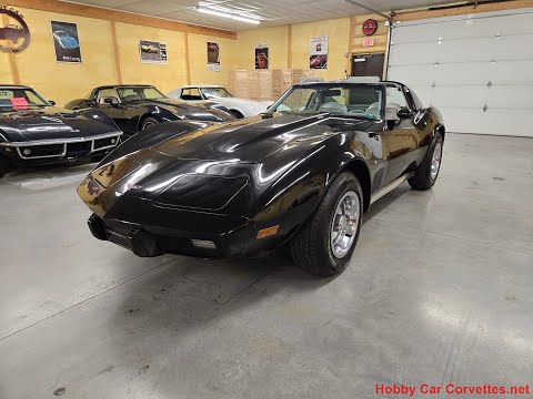 1977 Black Corvette T Top For Sale Video