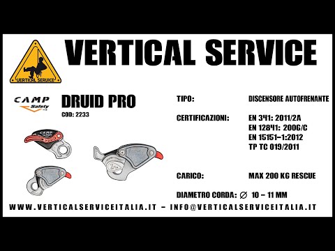 Camp Safety Druid Pro Panoramica dell'attrezzo installazione della corda e messa in pratica