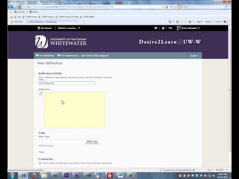 Desire2learn V10 Eportfolio Reflections