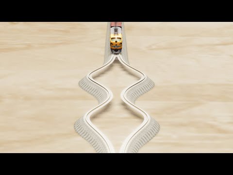 Huge Fault On Rail Tracks Impossible Wide Rail Tracks Vs Trains !! | BeamNG.Drive