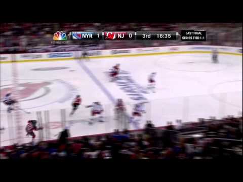 Dan Girardi goal. NY Rangers vs  New Jersey Devils Game 3 5/19/12 NHL Hockey