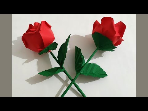 Handmade Paper Rose | Paper Craft Rose | Paper Flower Rose Making | DIY Craft