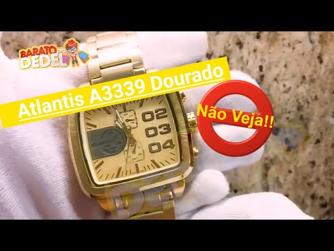 Relógio Atlantis A3339 Dourado Fundo Dourado - Atlantis à Prova D'Água