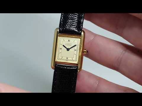 c1985 Ladies Must de Cartier vintage tank watch.  Model reference 66001.