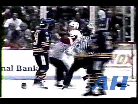 NHL Oct. 14, 1989 Doug Houda,DET v Kevin Maguire,BUF (almost) Detroit Red Wings Buffalo Sabres