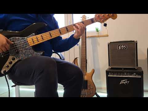 Squier jazz bass V + BBE Opto Stomp + Eden Terra Nova preamp