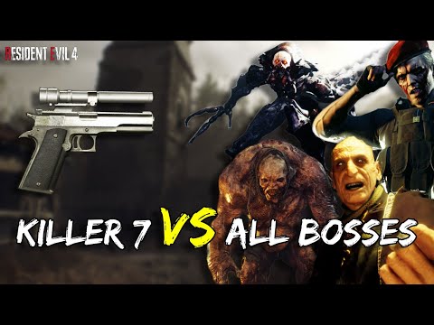 Max Level KILLER 7 MAGNUM vs All Bosses in Resident Evil 4 | With Timestamps - Professional
