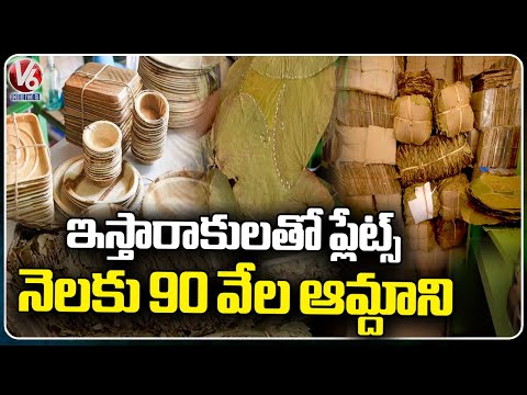 Biodegradable Leaf Buffet Plates Business | Samskruthi Enterprises | Hyderabad | V6 News