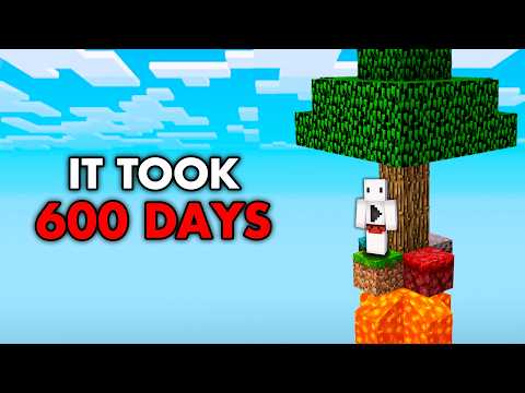 600 DAYS IN THE HARDEST SKYBLOCK EVER in Minecraft Hardcore