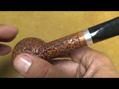 Pipa L'Anatra Rusticata con vera in argento - Billiard - filtro 9mm - AN126