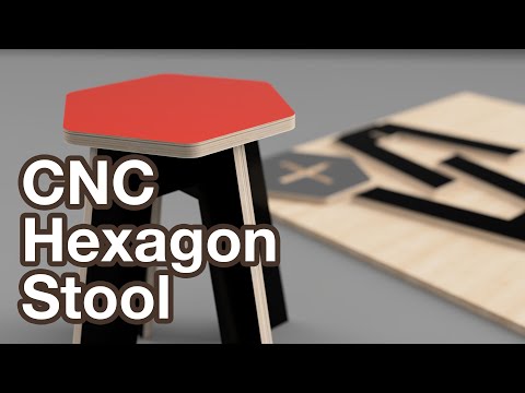 Hexagon Stool Fusion 360 CNC Flatpack Design for Shopbot