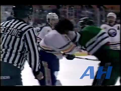 NHL Feb. 18, 1990 Dave Snuggerud,BUF v Ulf Samuelsson,HFD Buffalo Sabres Hartford Whalers