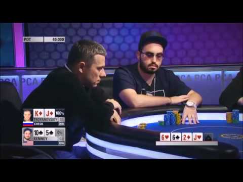 Bryn Kenney wins bluff against Troyanovskiy in PCA 2014 Super High Roller