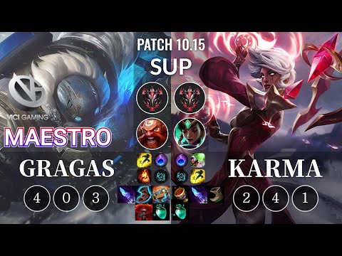 VG Maestro Gragas vs Karma Sup - KR Patch 10.15